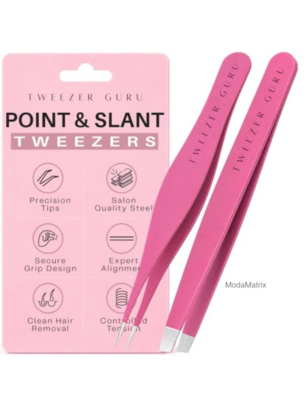 Precision Stainless Steel Pointed Tweezers Set for Eyebrows & Ingrown Hair